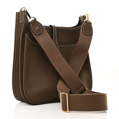Hermes Taurillon Clemence Evelyne III PM  Etoupe 3 of 10