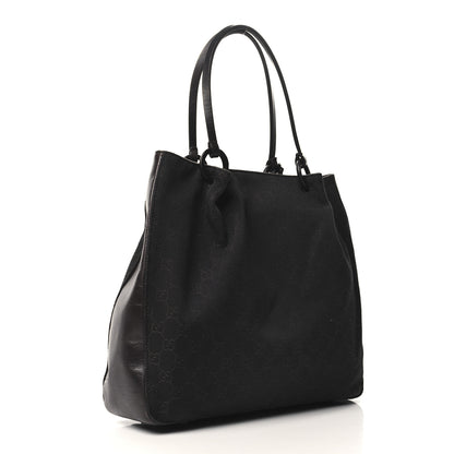 Gucci Denim Monogram Calfskin Tote Dark Brown 4 of 11