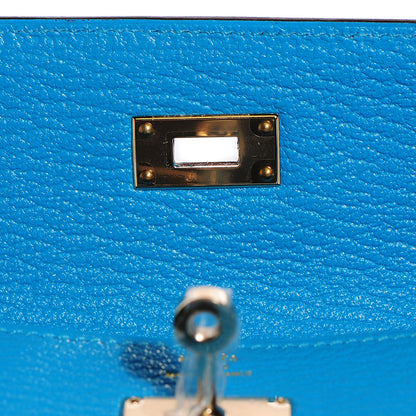 Hermes Chevre Mysore Kelly Longue Wallet Bleu Azteque 13 of 16