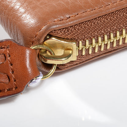 Mulberry Pebbled Leather Effie Zip Around Long Wallet Oak 7 of 8
