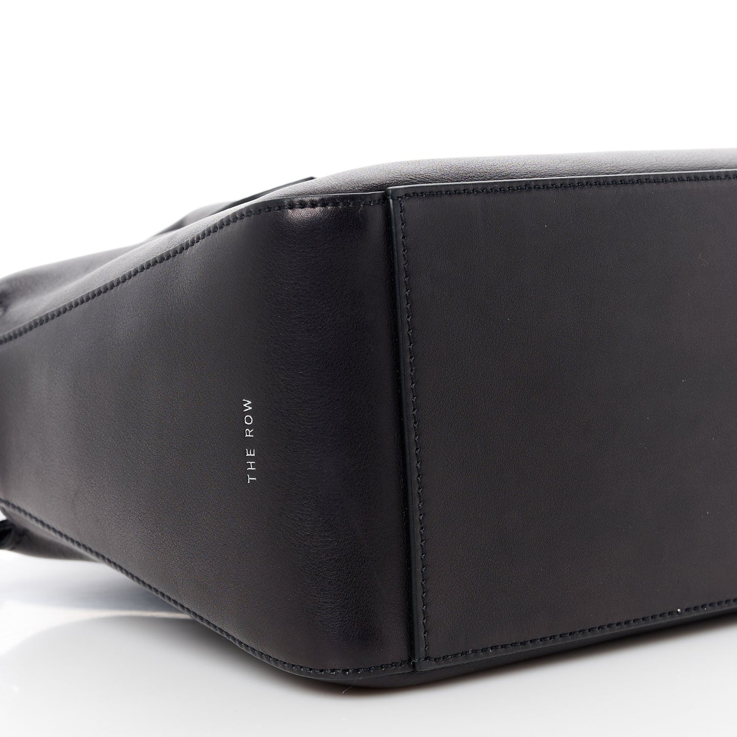 Polished Saddle Calfskin E/W Top Handle Bag Black