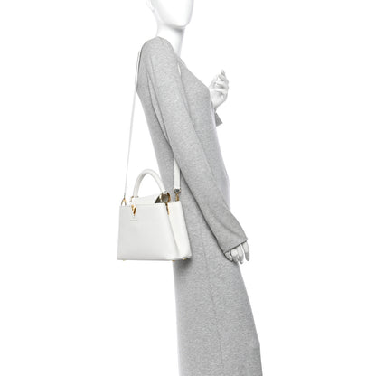 Louis Vuitton Taurillon Capucines BB Snow 2 of 9