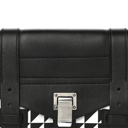 Proenza Schouler Triangle Print Calfskin PS1 Pochette Clutch Black White 7 of 11