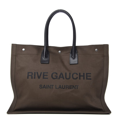 Saint Laurent Linen Calfskin Rive Gauche Tote Khaki 1 of 10
