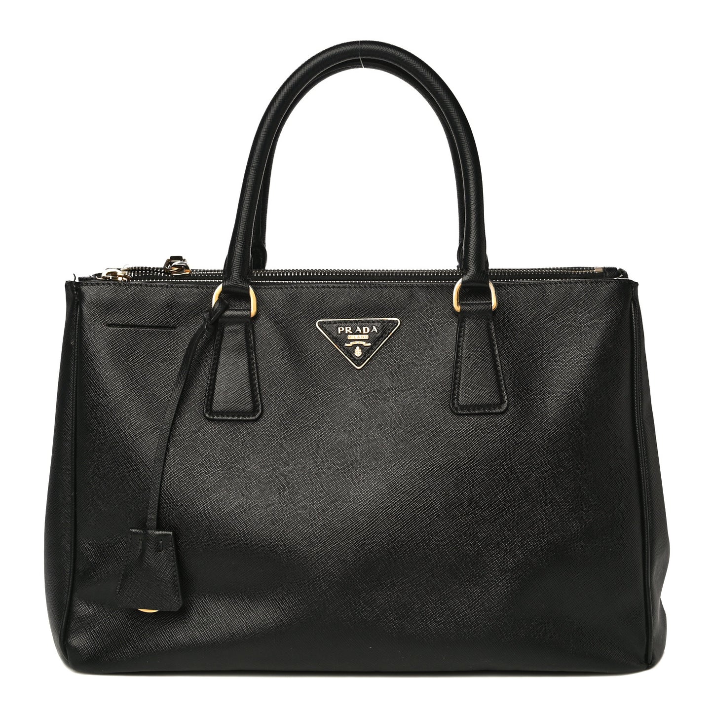 Saffiano Large Galleria Double Zip Tote Black
