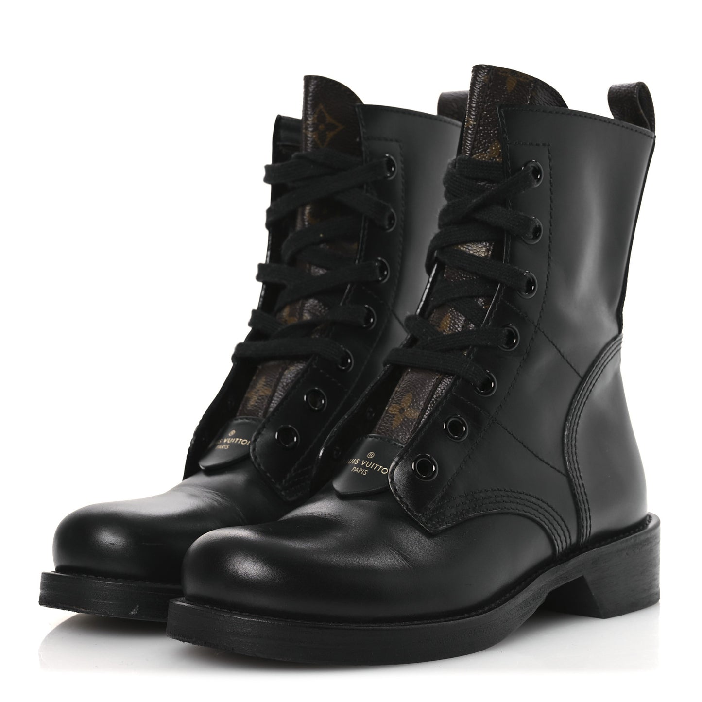 Calfskin Monogram Metropolis Flat Ranger Boots 37.5 Black