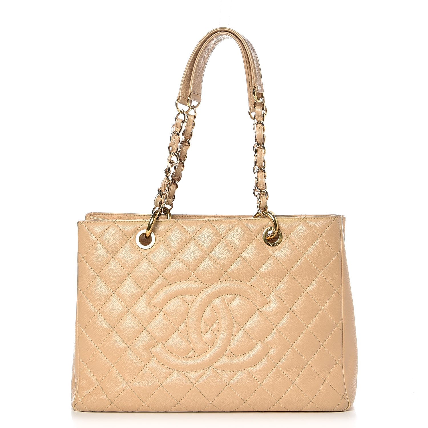 Chanel Caviar Quilted Grand Shopping Tote GST Beige Clair 4 of 19