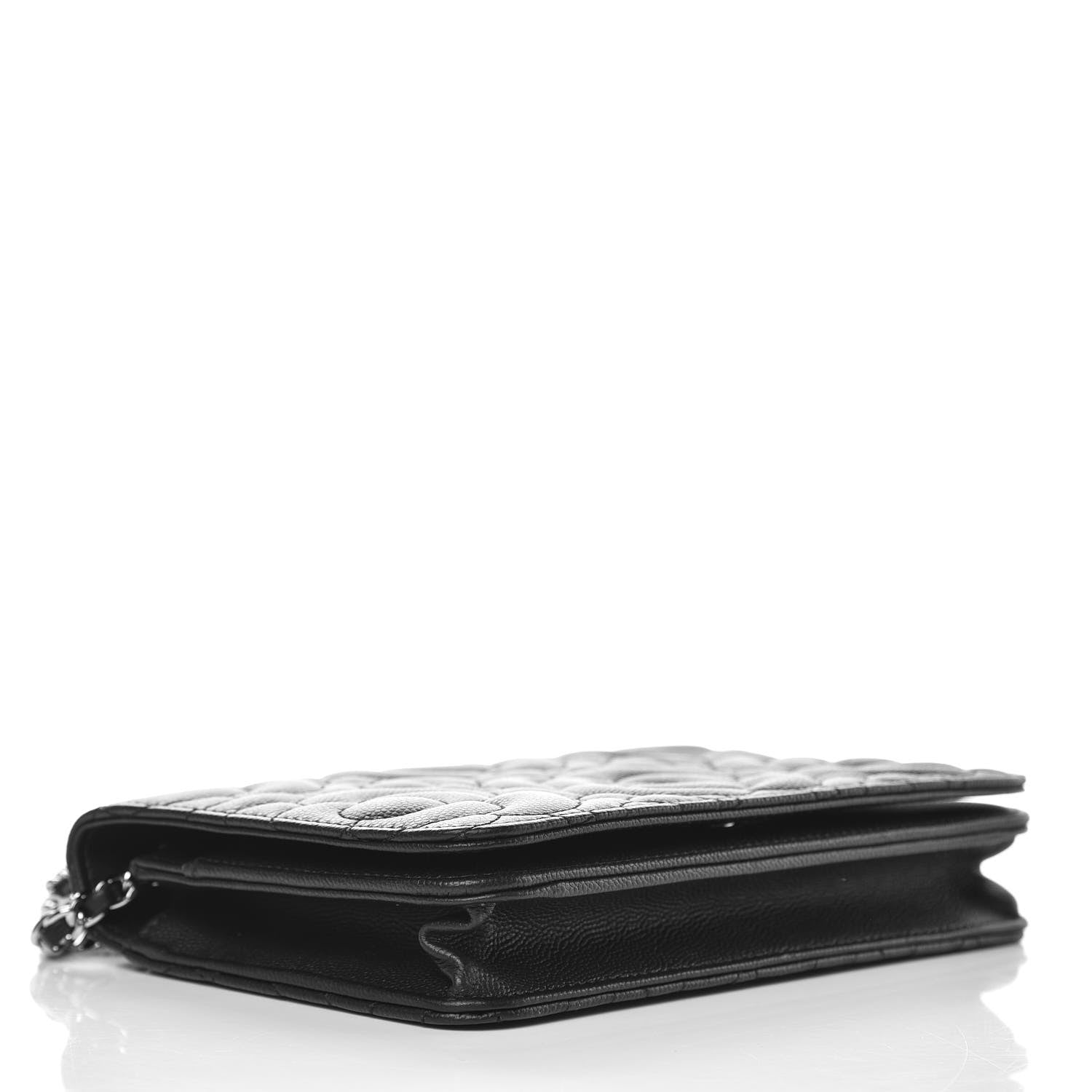 Chanel Caviar Camellia Quilted Wallet On Chain WOC Black 4 of 10