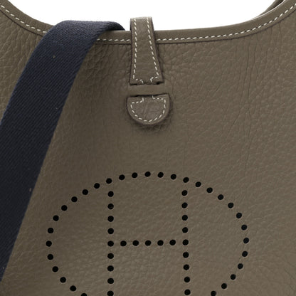 Hermes Taurillon Clemence Amazone Evelyne TPM Etoupe Bleu Indigo 8 of 11