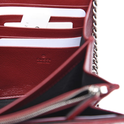 Gucci Tweed GG Monogram Mini Dionysus Chain Wallet White Black Romantic Cherry 7 of 11