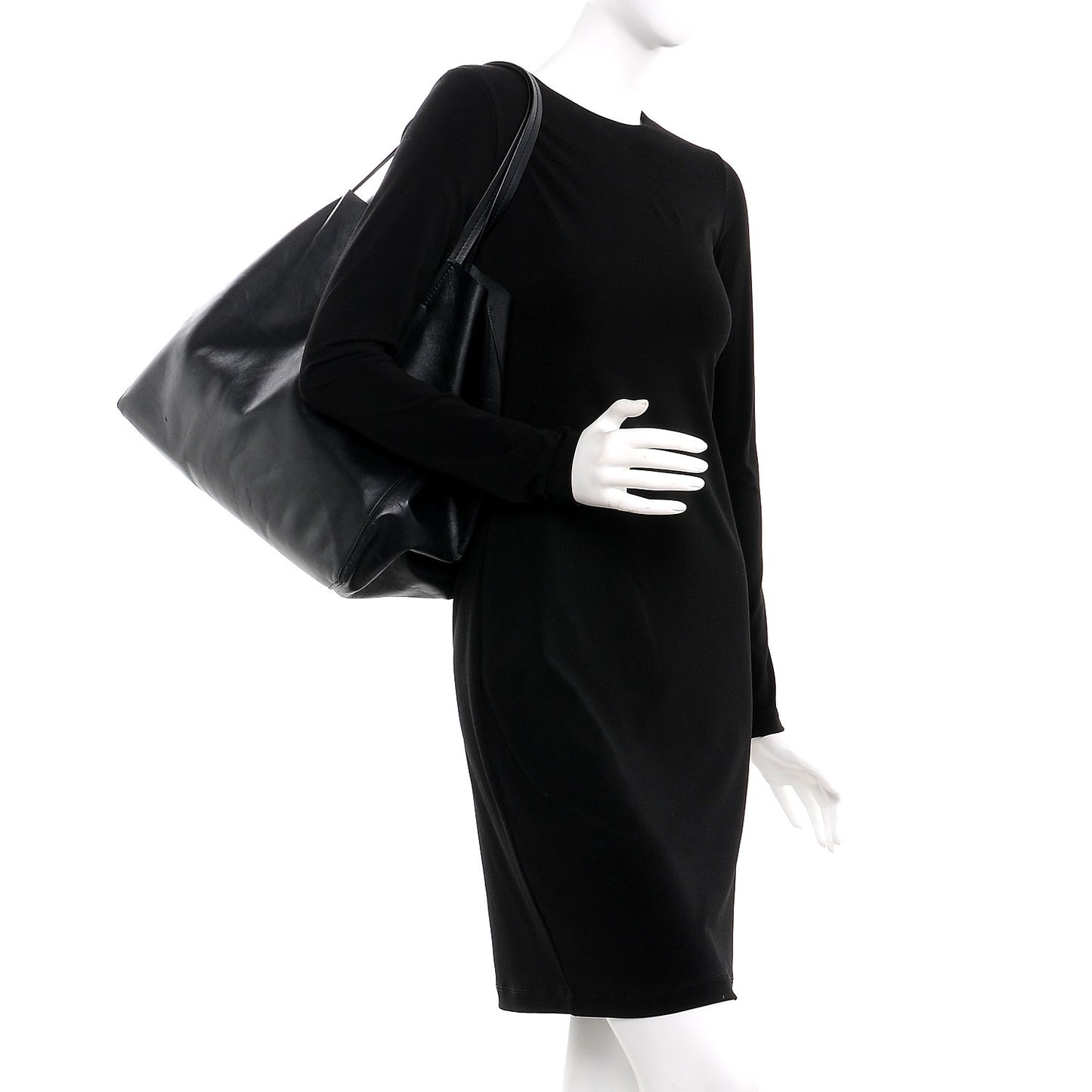Lambskin Horizontal Cabas Black