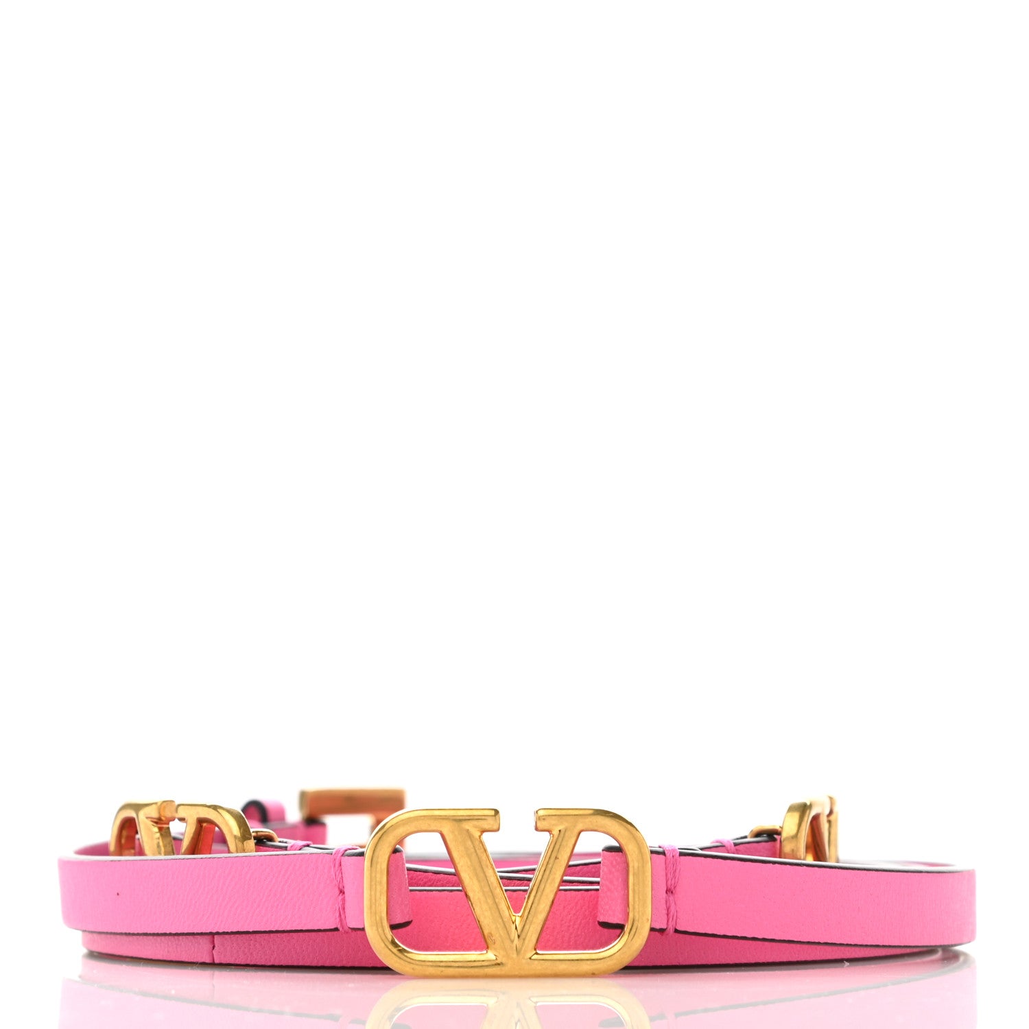 Valentino Garavani Calfskin VLogo Wrap 10mm Belt 85 34 Feminine Pink 2 of 5