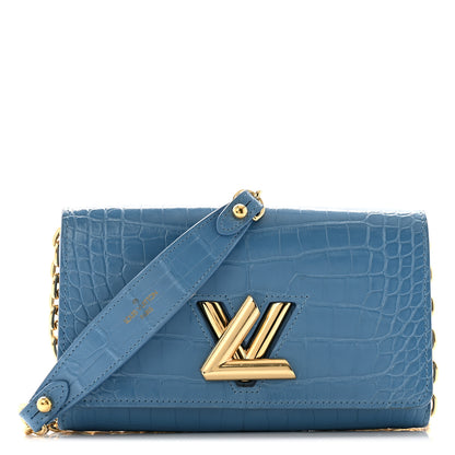 Louis Vuitton Crocodile Twist Chain Wallet Bleuet 1 of 10