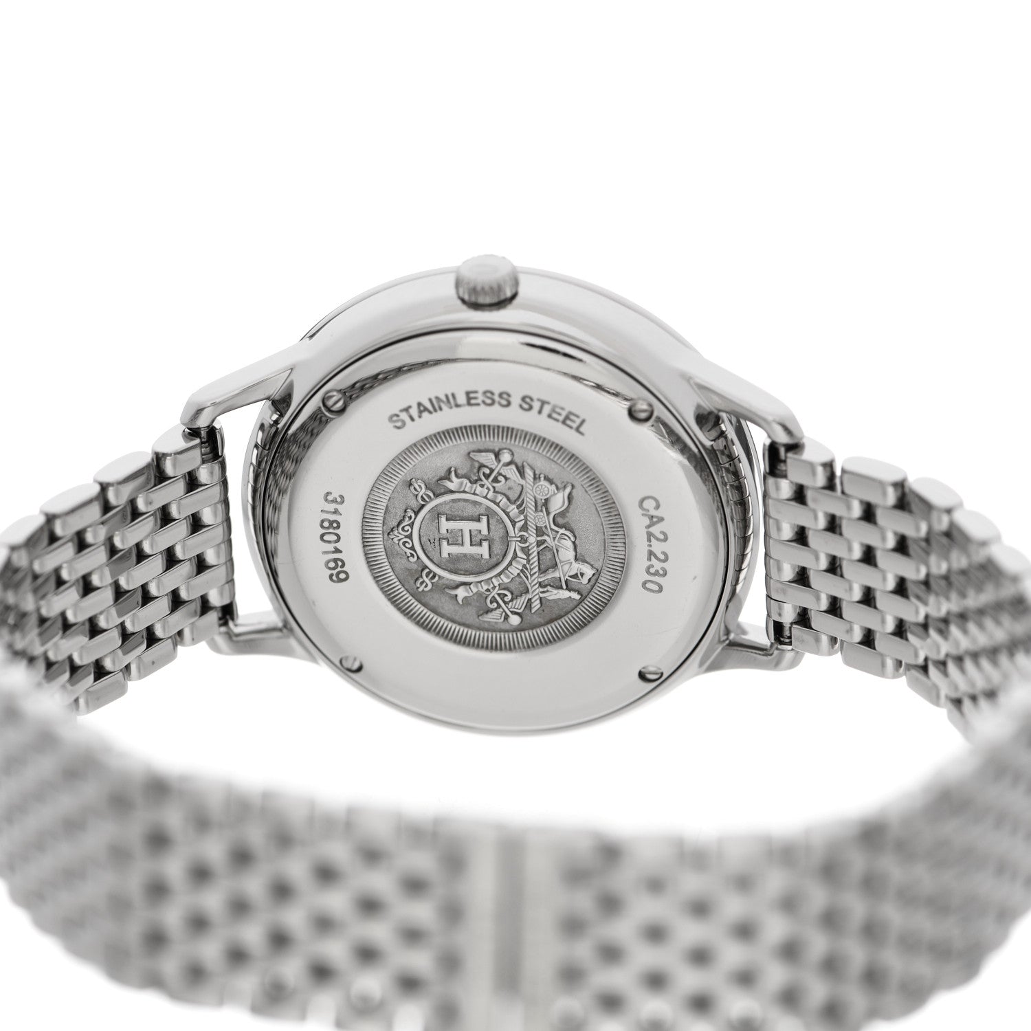 Hermes Stainless Steel Diamond Bezel 32mm Slim d'Hermes Quartz Watch 4 of 5