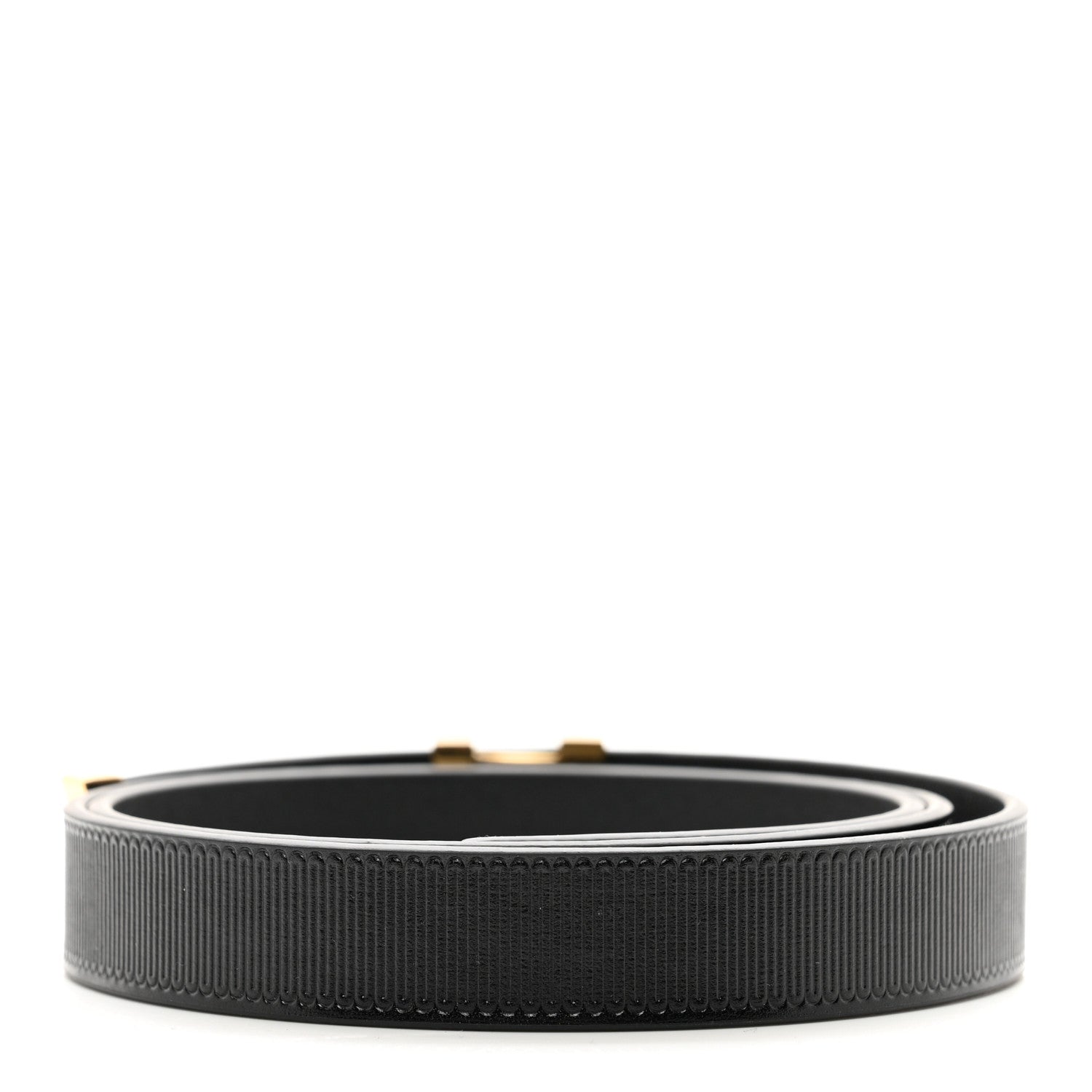Louis Vuitton Calfskin Embossed 20MM LV Initiales Belt 75 30 Black 2 of 6