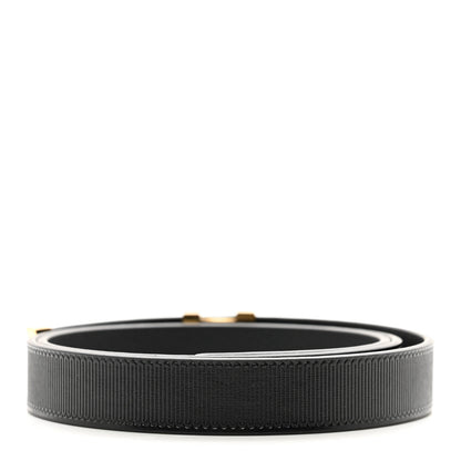 Louis Vuitton Calfskin Embossed 20MM LV Initiales Belt 75 30 Black 2 of 6