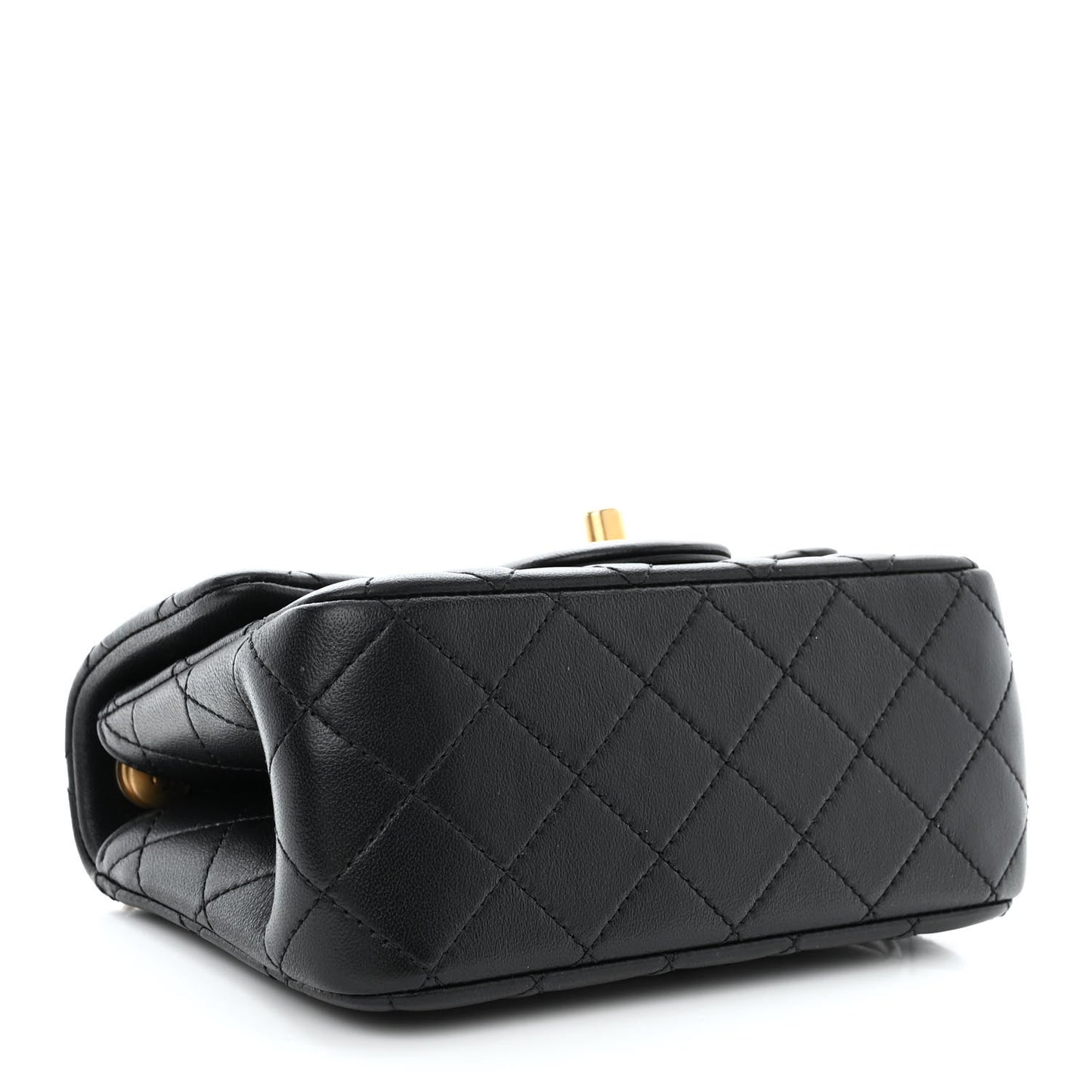 Lambskin Quilted Mini Sweet Camellia Flap Black