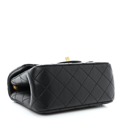 Chanel Lambskin Quilted Mini Sweet Camellia Flap Black 4 of 12