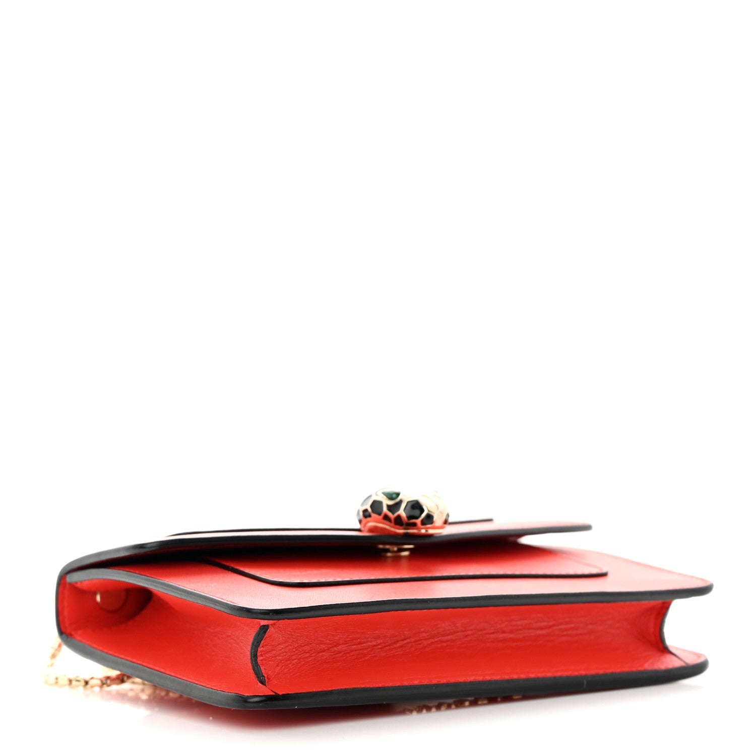 Bulgari Calfskin Serpenti Forever Mini Flap Clutch Red 4 of 17
