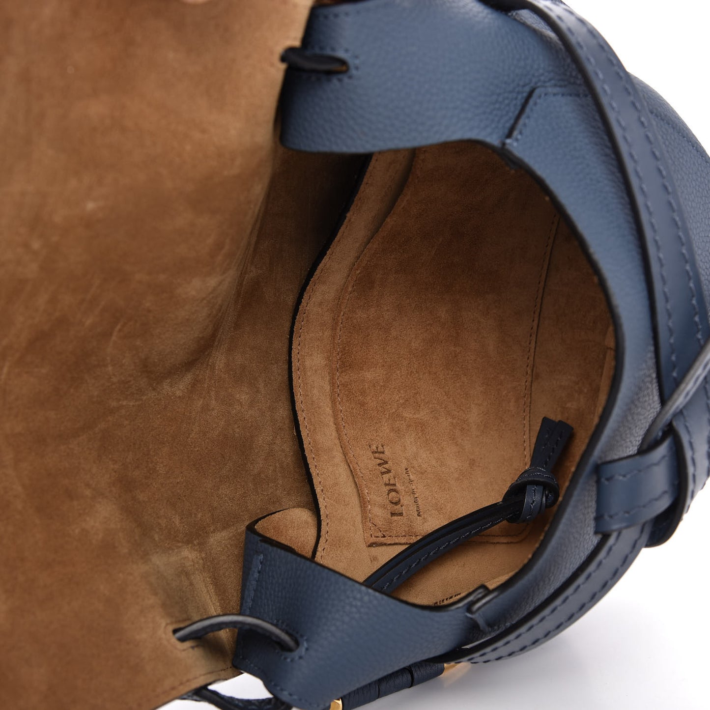 Grained Calfskin Mini Gate Crossbody Bag Steel Blue