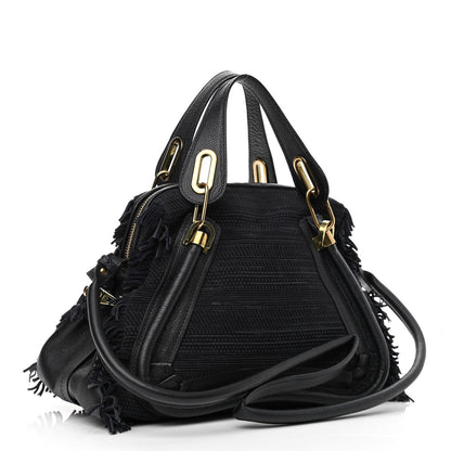 Chloe Suede Calfskin Fringe Medium Paraty Navy 4 of 12