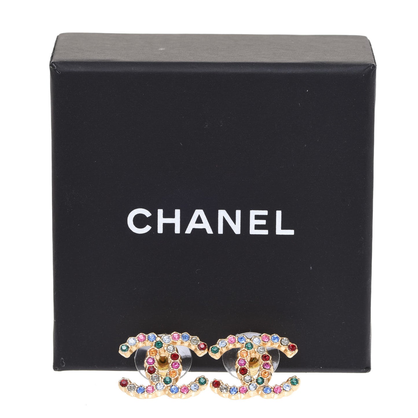 Crystal Over The Rainbow CC Earrings Gold Multicolor