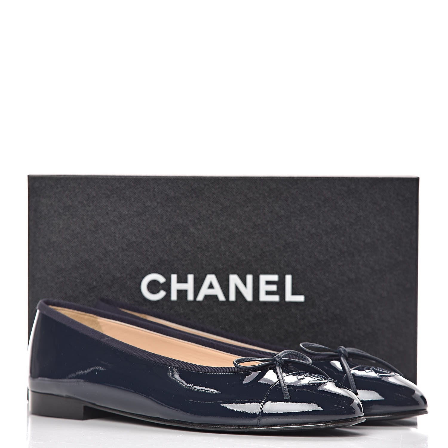 Chanel Patent Classic CC Ballet Flats 40 Navy 9 of 9