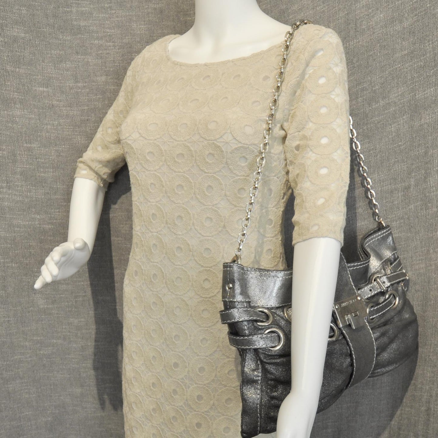 Leather Convertible Rio Oversized Clutch Metallic