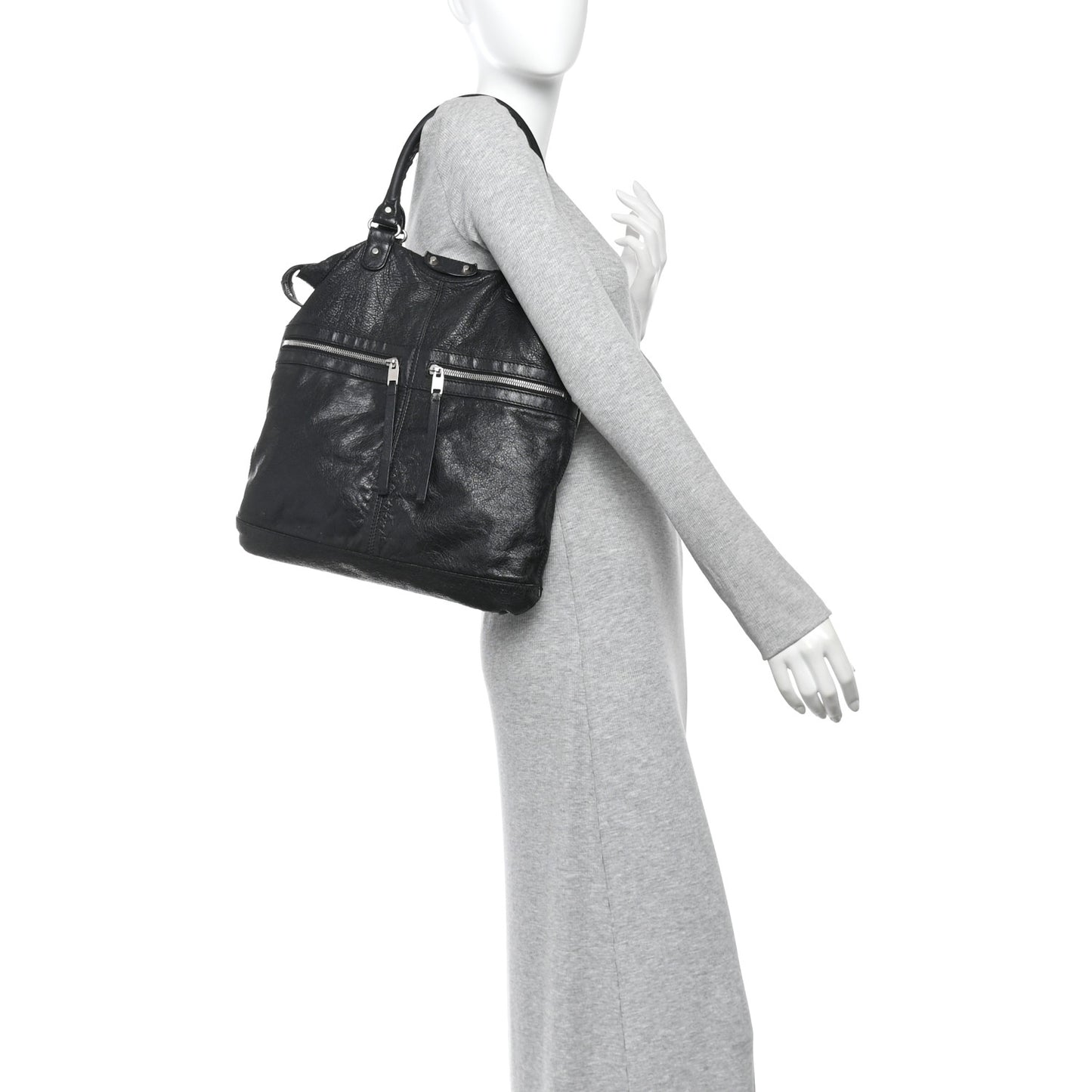 Agneau Classic Hardware Square Tote Black
