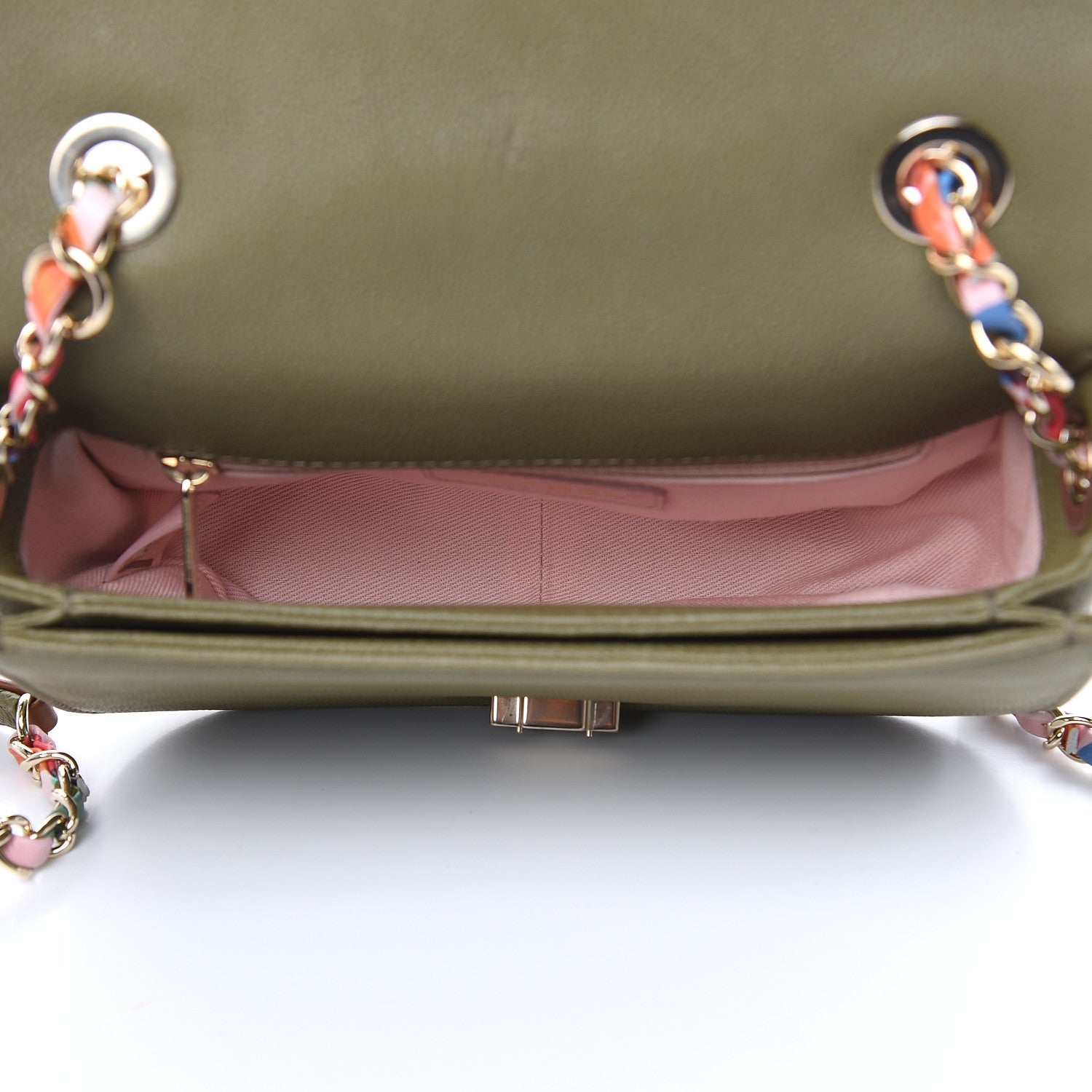 Chanel Grained Calfskin Quilted Small Cuba Top Handle Flap Khaki 5 of 12