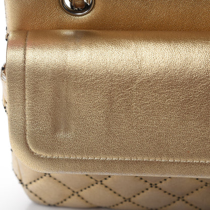 Chanel Metallic Lambskin Quilted Stitch Medium Double Flap Light Gold 10 of 21