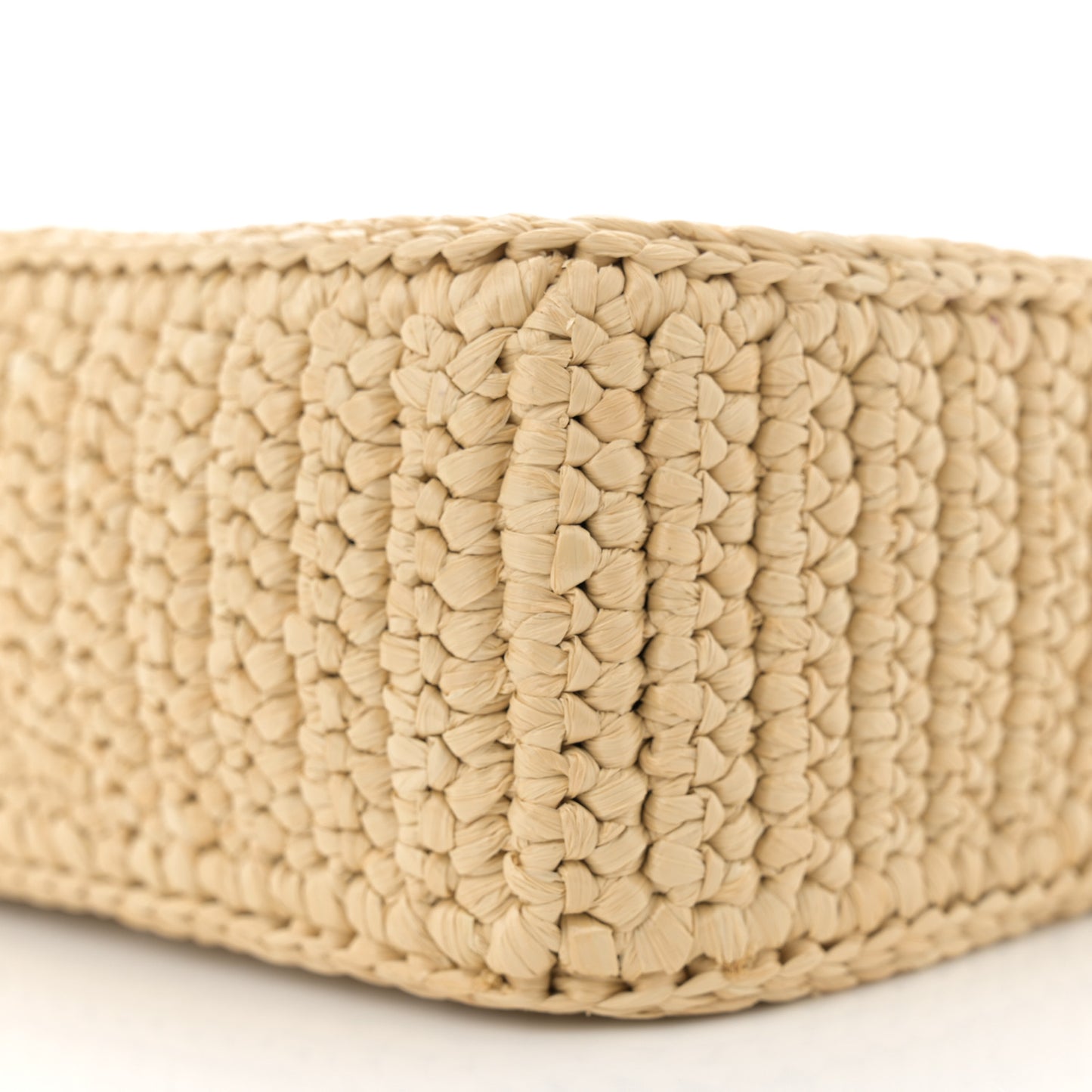 Yarn Raffia Effect Crochet Mini Re-Edition 2000 Shoulder Bag Naturale