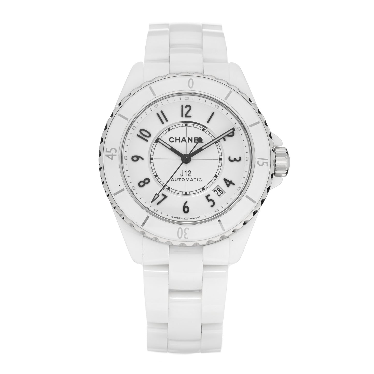 Stainless Steel Ceramic 38mm J12 Automatic Watch White