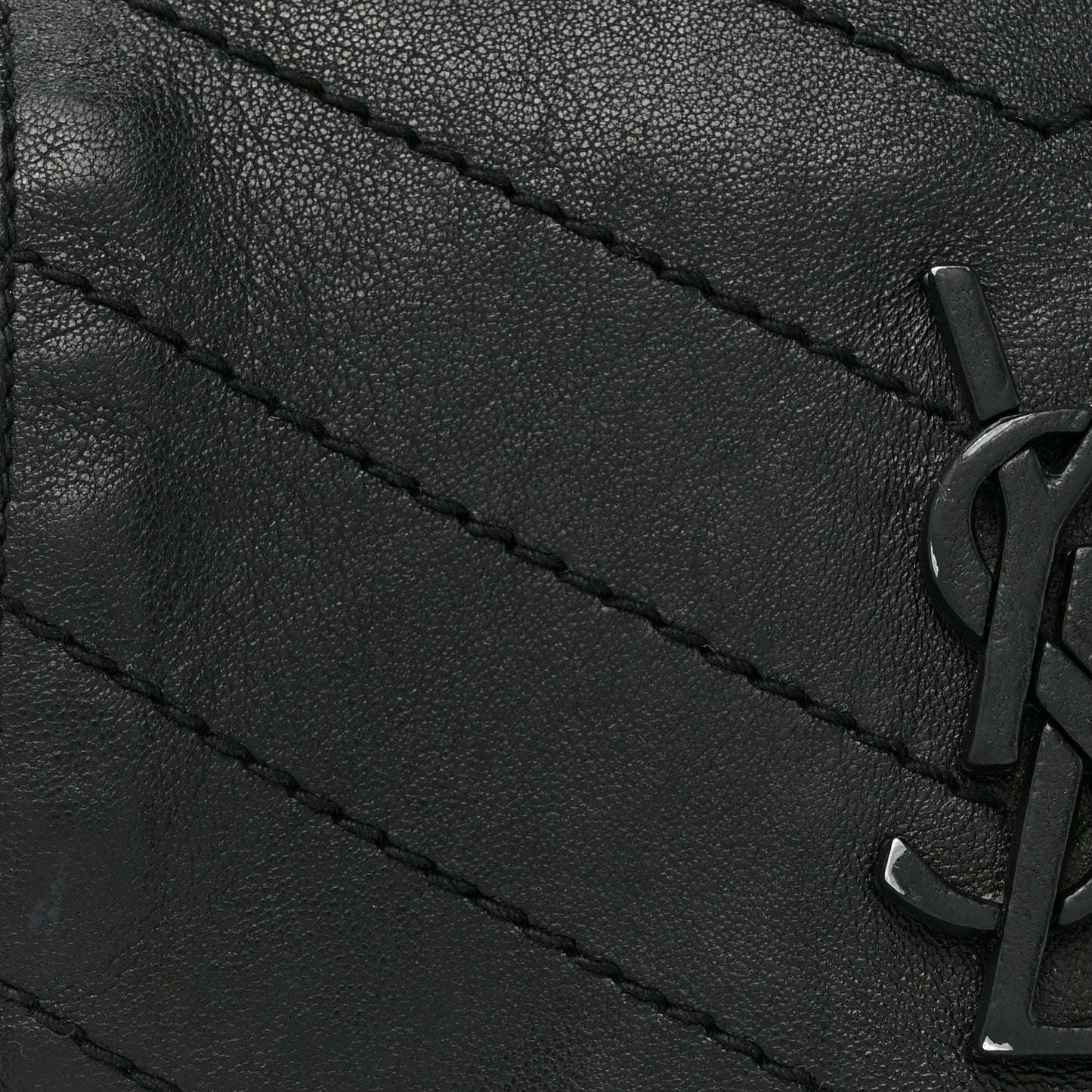 Pebbled Lambskin Chevron Monogram Small Nolita Black