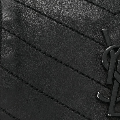 Saint Laurent Pebbled Lambskin Chevron Monogram Small Nolita Black 8 of 17