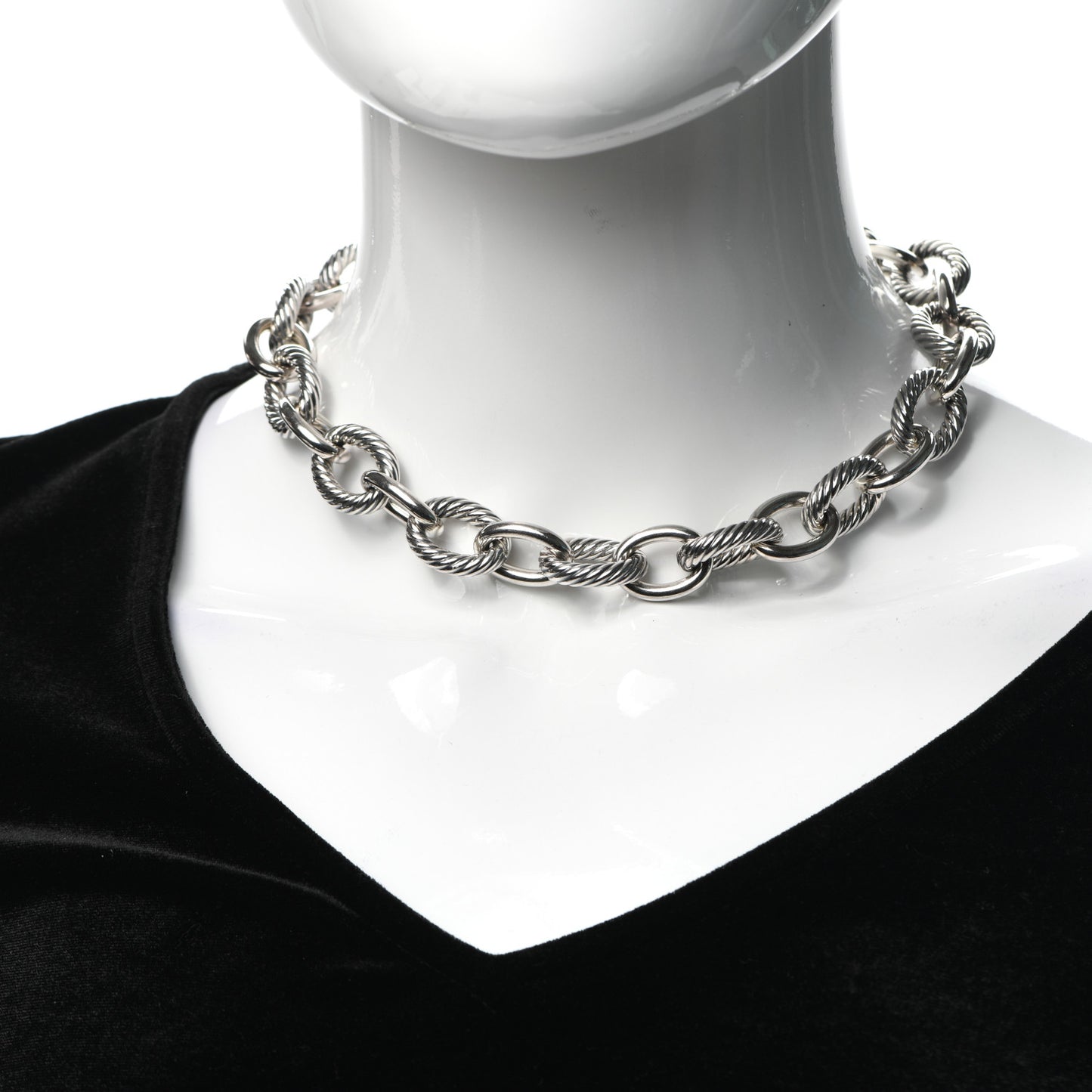 Sterling Silver 16mm Large Oval Link Necklace