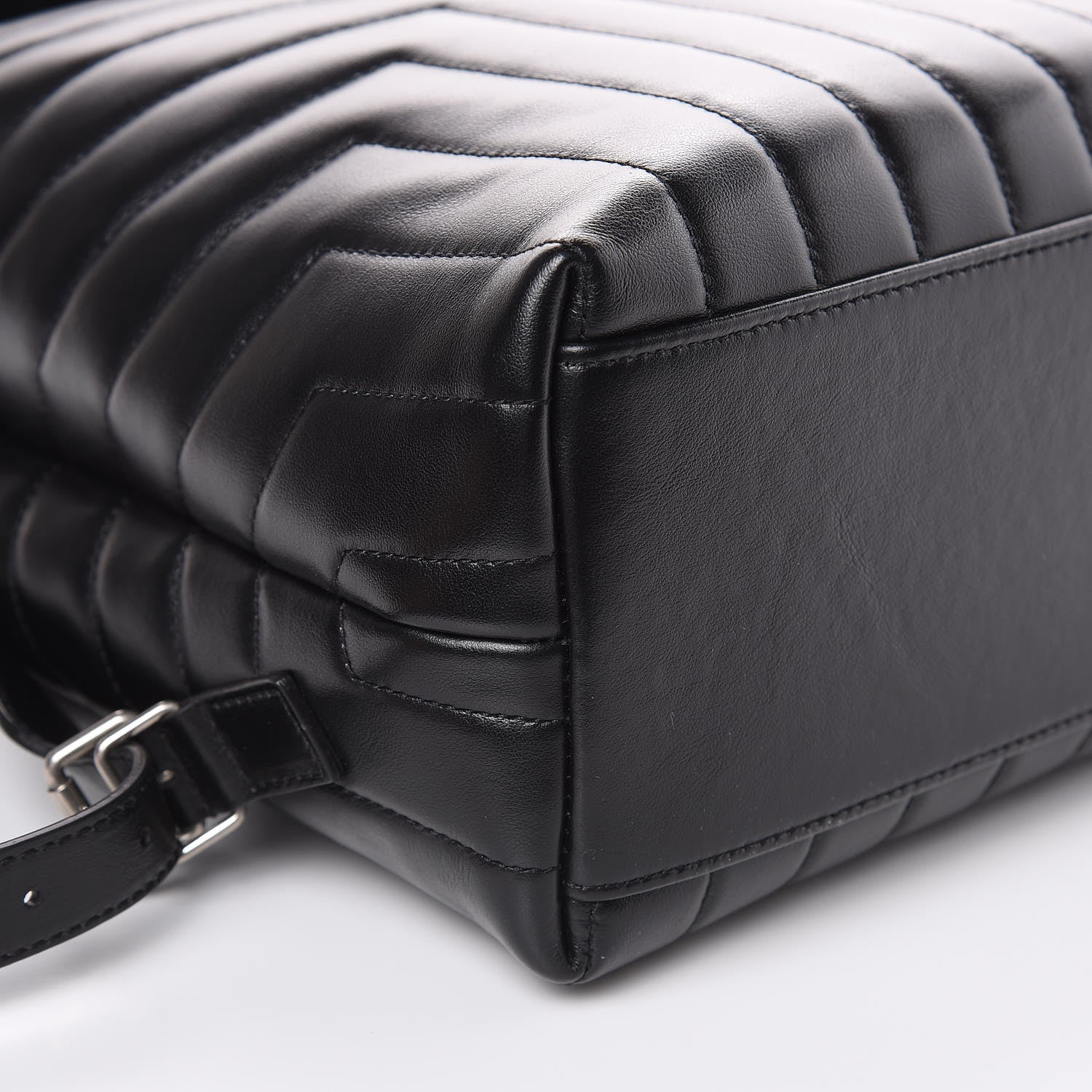 Saint Laurent Calfskin Y Quilted Monogram Medium Loulou Backpack Black 8 of 10