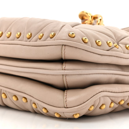 Miu Miu Nappa Quilted Studded Tote Cammeo 10 of 16