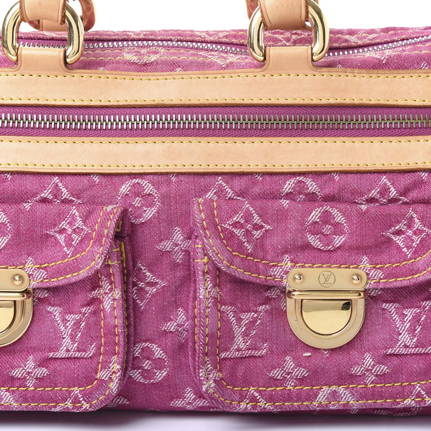 Monogram Denim Neo Speedy Fuchsia