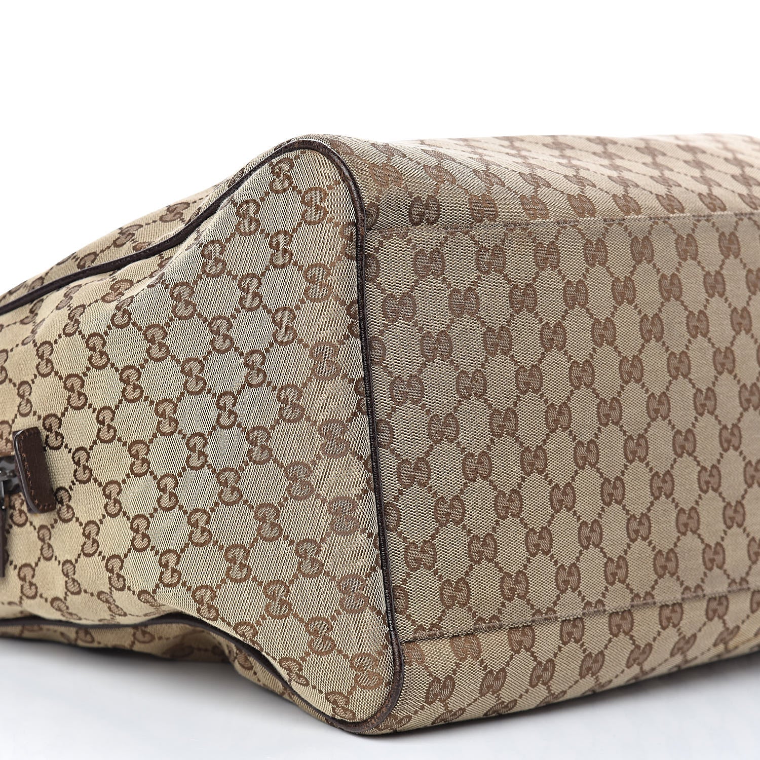Gucci GG Monogram Web Large Collapsible Carry On Duffle Beige Brown 7 of 13