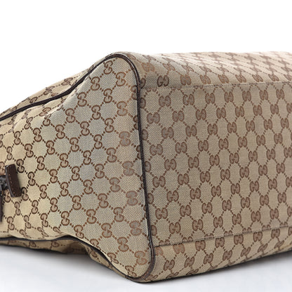 Gucci GG Monogram Web Large Collapsible Carry On Duffle Beige Brown 7 of 13