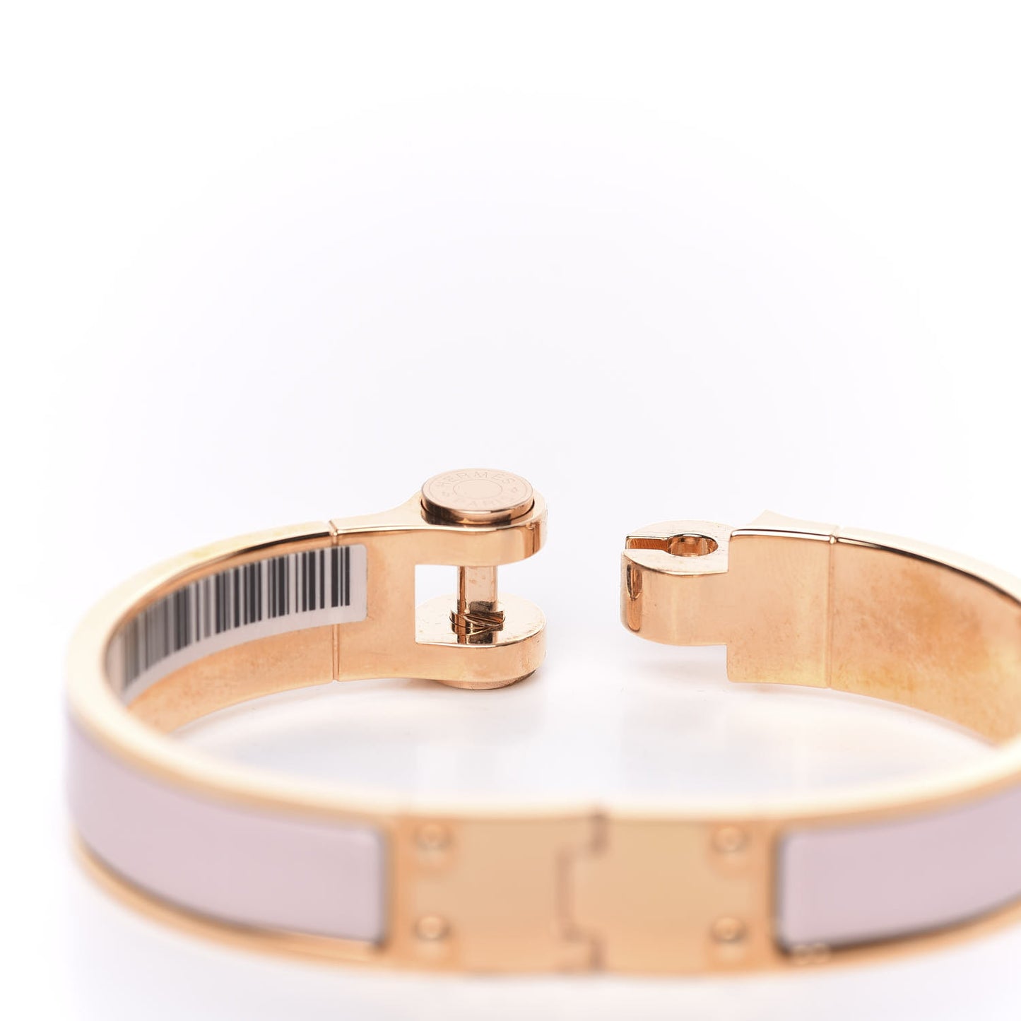 Enamel Charniere Uni Narrow Hinged Bracelet S Rose Candeur