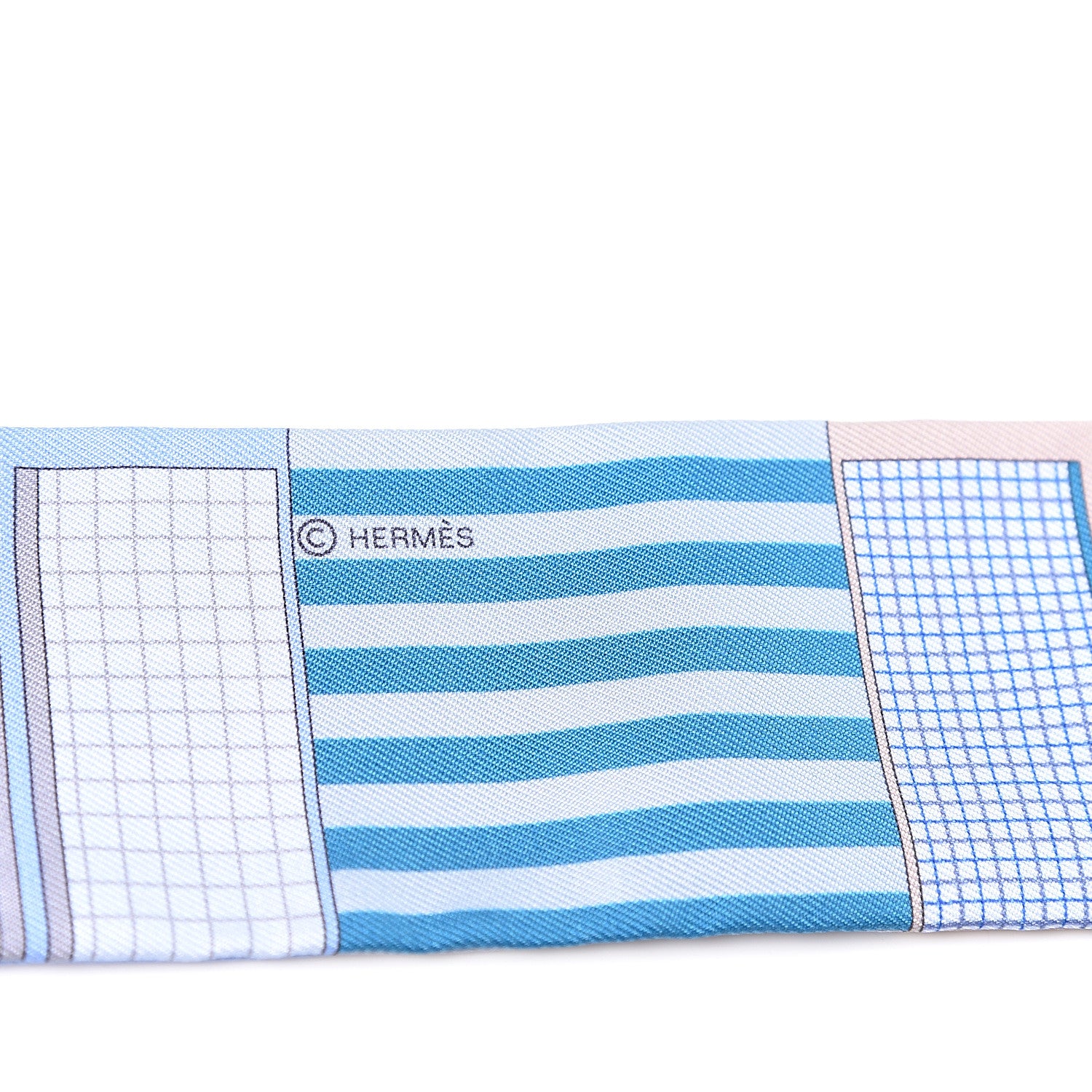 Hermes Silk Couvertures Nouvelles Twilly Ciel Marine Sable 3 of 4