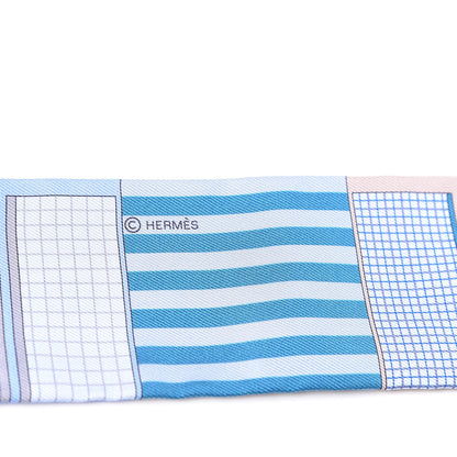 Hermes Silk Couvertures Nouvelles Twilly Ciel Marine Sable 3 of 4