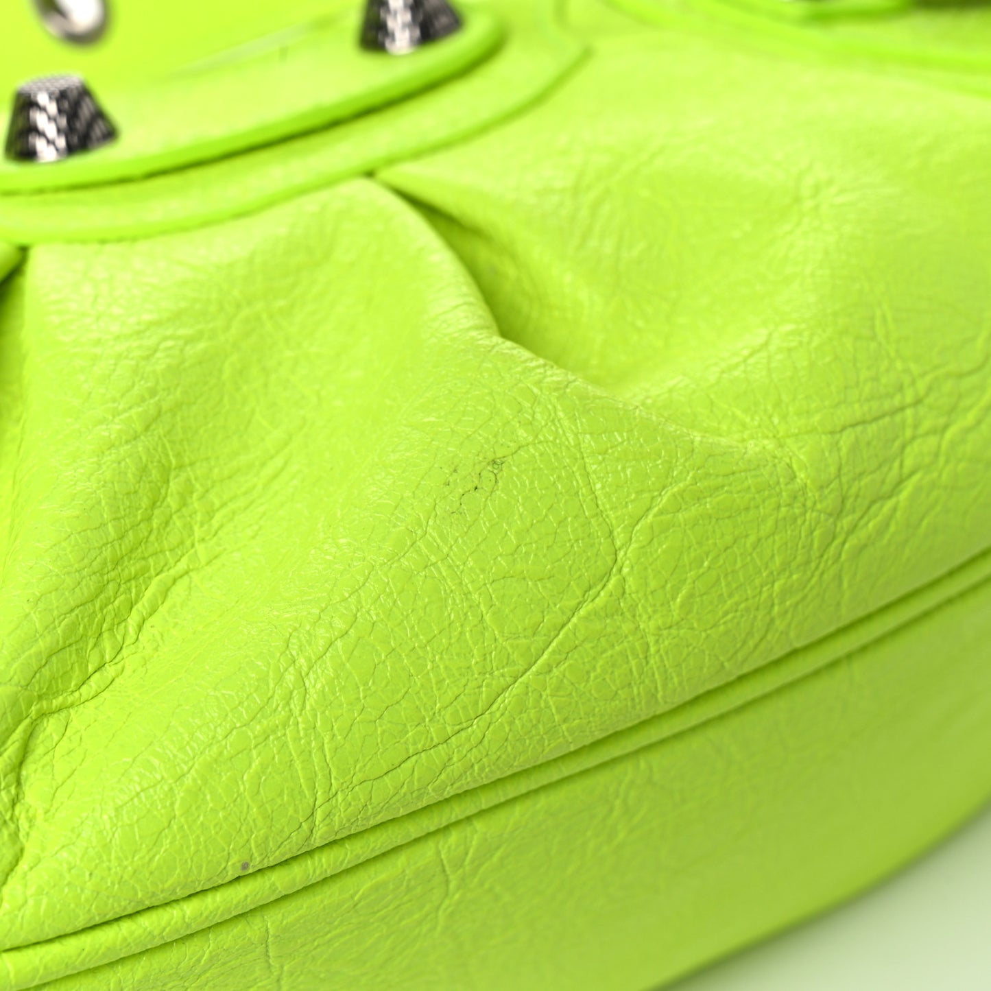Agneau Arena Le Cagole Shoulder Bag XS Fluo Yellow