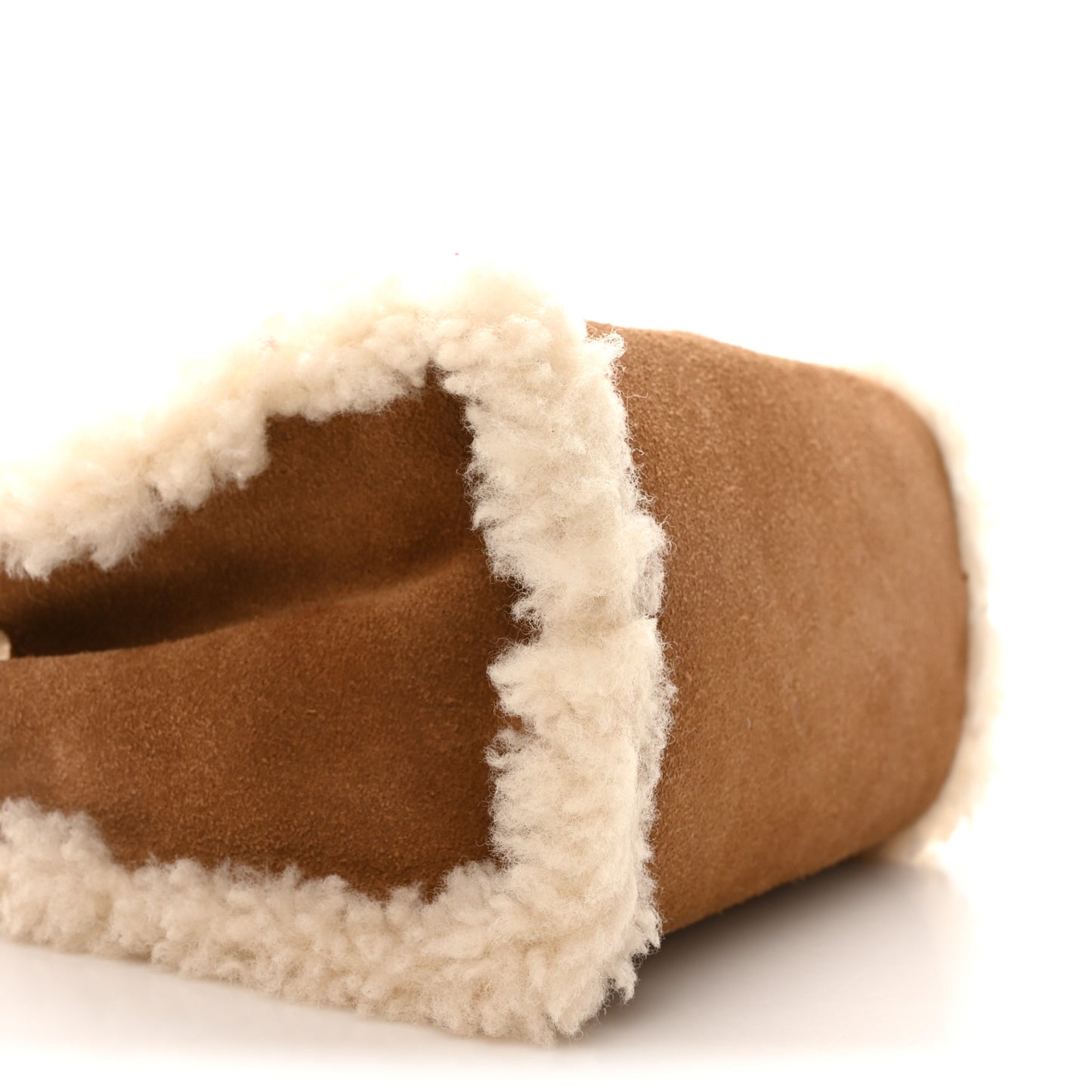 X UGG Suede shearling Small Shopping Bag Chestnut