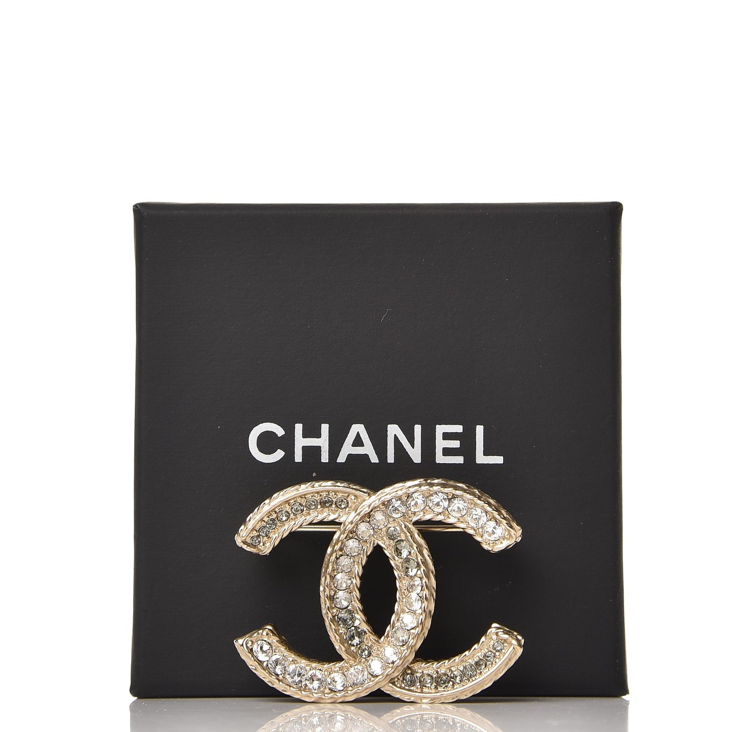 Crystal CC Brooch Light Gold