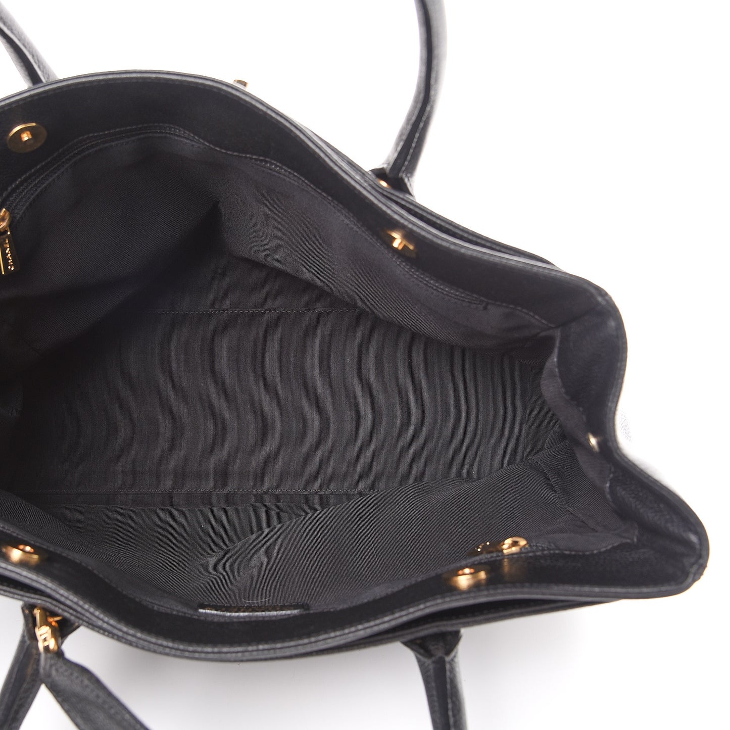 Calfskin Cerf Executive Shopper Tote Black