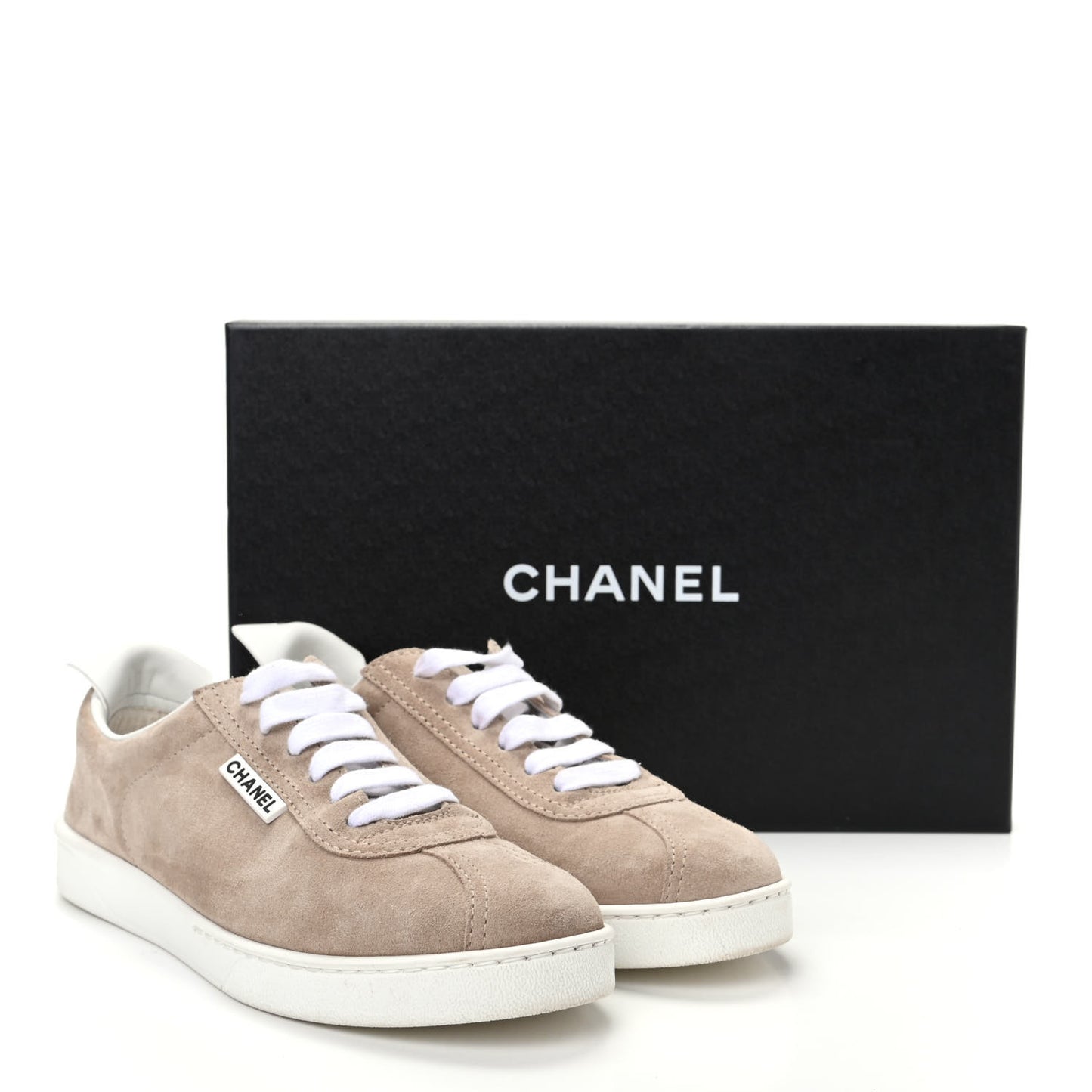 Suede Calfskin Womens Sneakers 39 Dark Beige