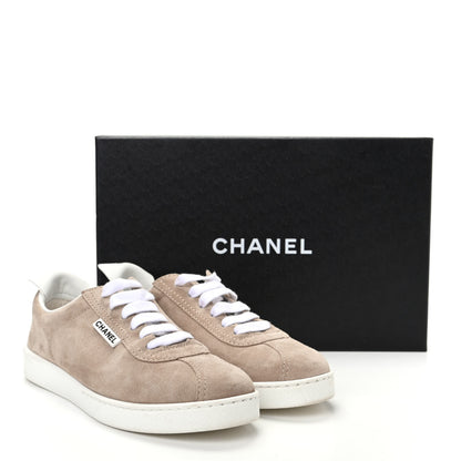 Chanel Suede Calfskin Womens Sneakers 39 Dark Beige 11 of 11
